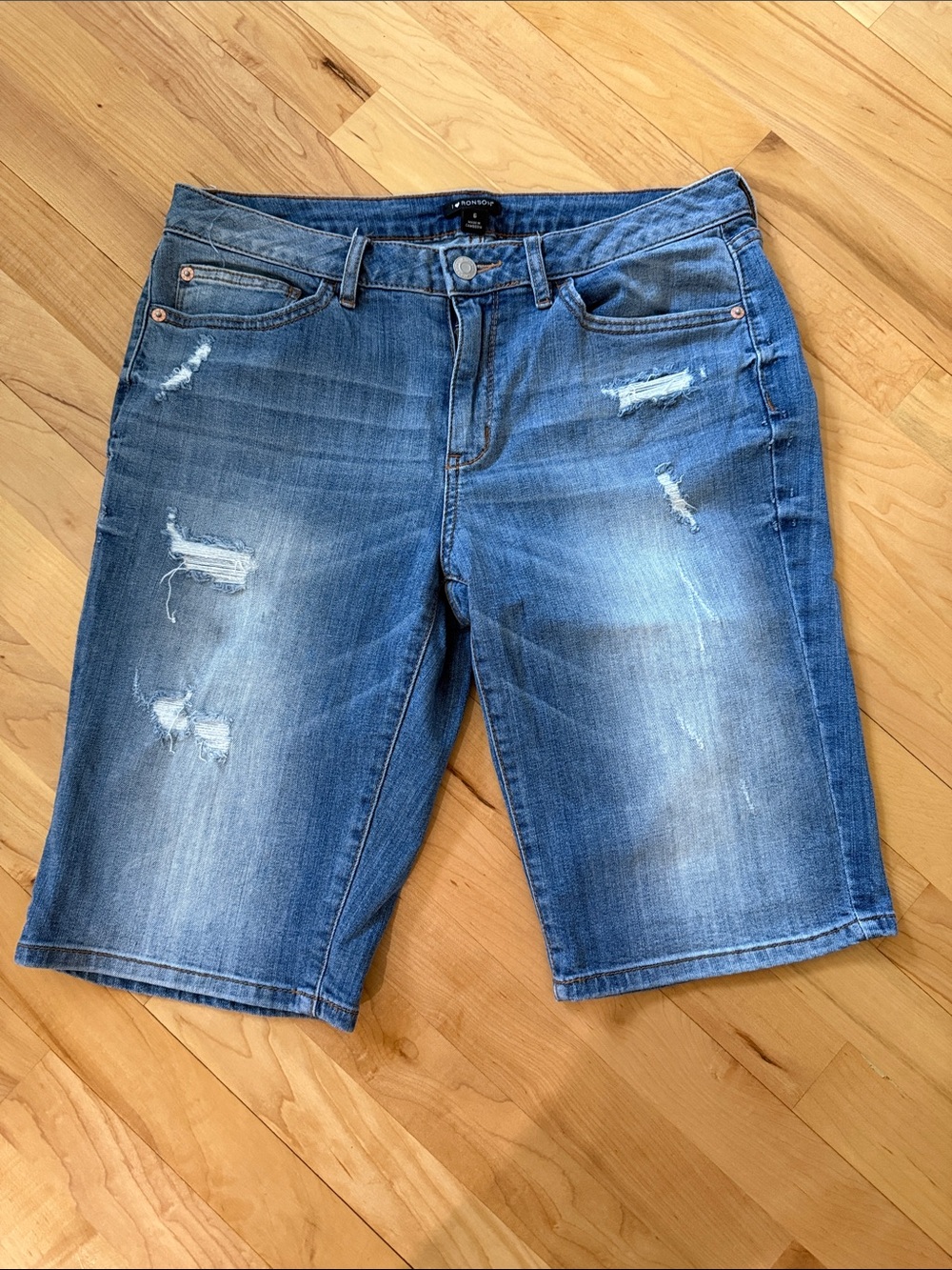 Distressed Blue Denim Women’s Shorts
